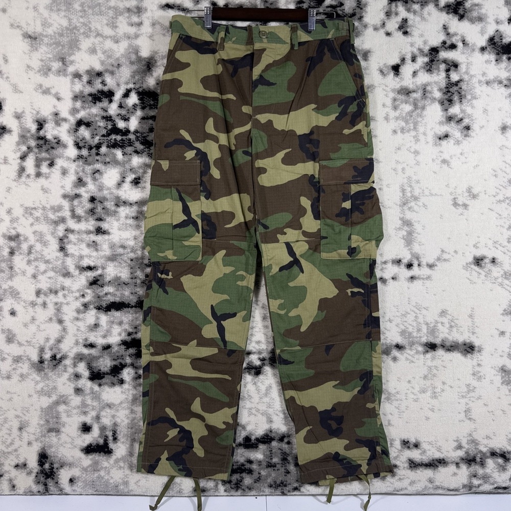 US Army Cargo Pants Mens Medium BDU Woodland Skater Punk‎ Y2K Grunge